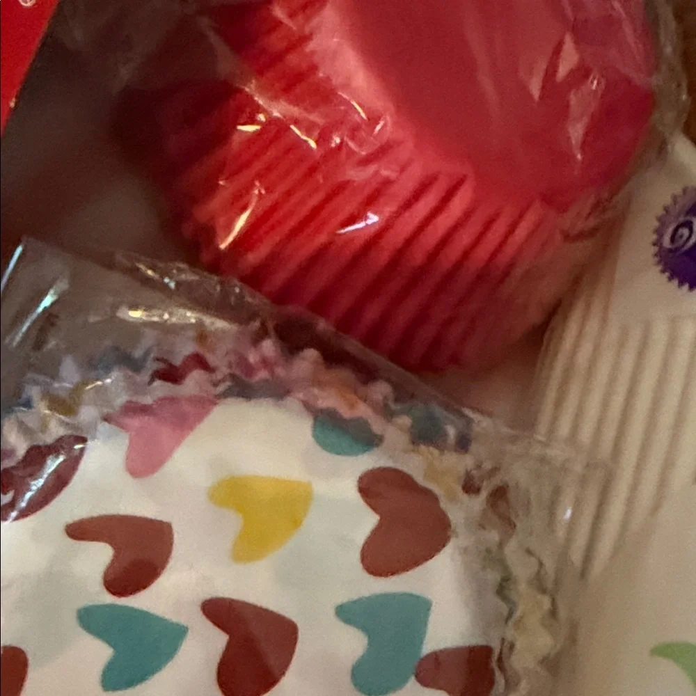 Wilton Pink Red Multicolor Assorted Baking Cups & Party Picks